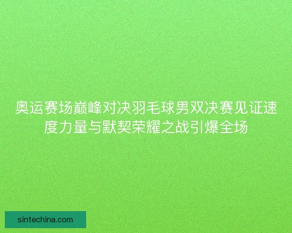 奥运赛场巅峰对决羽毛球男双决赛见证速度力量与默契荣耀之战引爆全场