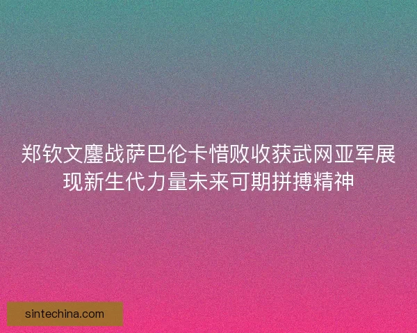 郑钦文鏖战萨巴伦卡惜败收获武网亚军展现新生代力量未来可期拼搏精神